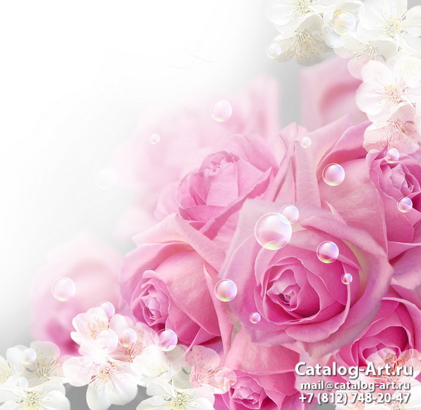 Натяжные потолки с фотопечатью - Розовые розы 43